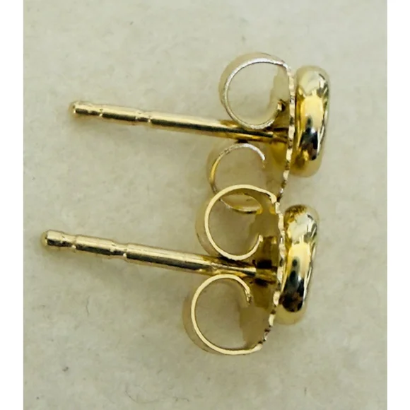 Roberto Coin Rubi & 0.08ctw Diamond Bezel 18k Yellow Gold Stud Earrings - Picture 14 of 15